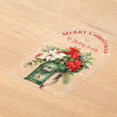 Weihnachtsfeiertag Mailbox Floral Monogram No-Foto Acryleinladungen (Ablage )