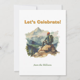 Weihnachtsfeiertag Mann Wandern Berge Feiertagskarte