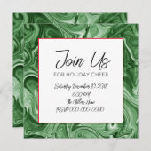 Weihnachtsfeiertag Marbled Swirt Text Feierlich Einladung (Vorne/Hinten)