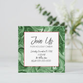 Weihnachtsfeiertag Marbled Swirt Text Feierlich Einladung (Stehend Vorderseite)