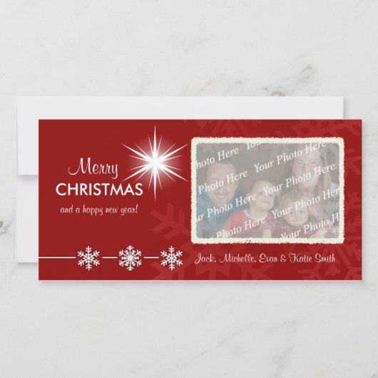 Weihnachtsfeiertag Maßgeschneiderte Fotokarten Feiertagskarte (Vorderseite)