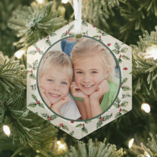 Weihnachtsfeiertag Maßgeschneidertes Foto Ornament Aus Glas