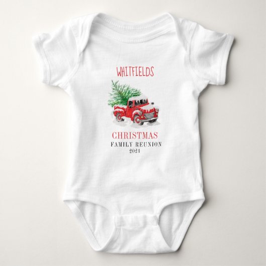 Weihnachtsfeiertag Matching Family Wiedersehen Cus Baby Strampler (Vorderseite)