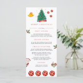 Weihnachtsfeiertag Menükarte (Stehend Vorderseite)
