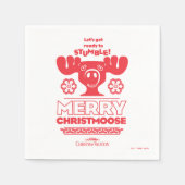 Weihnachtsfeiertag | Merry Christmoose Serviette (Vorderseite)
