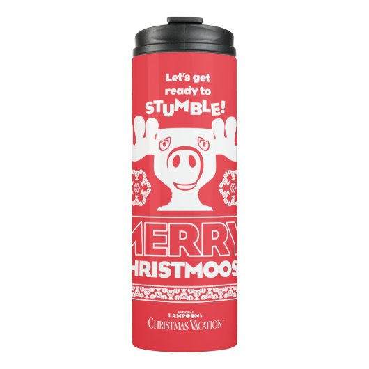 Weihnachtsfeiertag | Merry Christmoose Thermosbecher (Vorderseite)