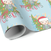 Weihnachtsfeiertag Merry Clarkmas Geschenkpapier (Rolleneckpunkt)