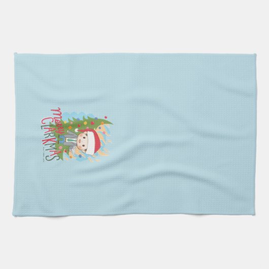 Weihnachtsfeiertag Merry Clarkmas Geschirrtuch (Horizontal)