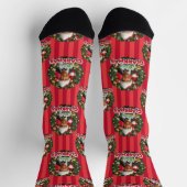Weihnachtsfeiertag | Merry Clarkmas Pattern Socks Socken (Oben)