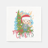 Weihnachtsfeiertag Merry Clarkmas Serviette (Vorderseite)