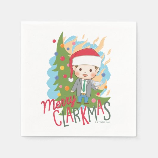 Weihnachtsfeiertag Merry Clarkmas Serviette (Vorderseite)