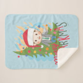 Weihnachtsfeiertag Merry Clarkmas Sherpadecke (Vorderseite (Horizontal))