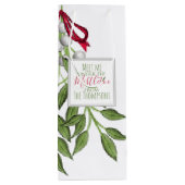Weihnachtsfeiertag Merry Mistletoe Niedlich Whimsi Geschenktüte Für Weinflaschen (Rückseite)
