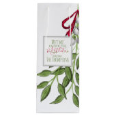 Weihnachtsfeiertag Merry Mistletoe Niedlich Whimsi Geschenktüte Für Weinflaschen (Vorderseite)