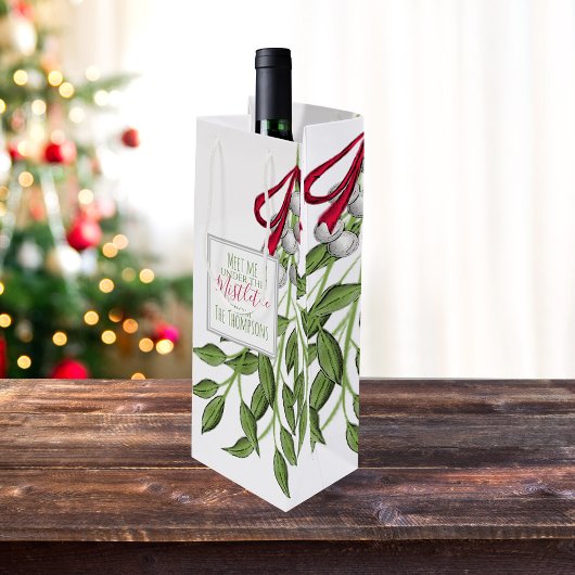 Weihnachtsfeiertag Merry Mistletoe Niedlich Whimsi Geschenktüte Für Weinflaschen