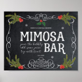 Weihnachtsfeiertag mimosa Bar Hochzeitszeichen Poster