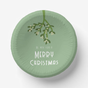 Weihnachtsfeiertag Mistelzweig Pappteller