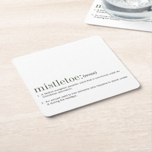 Weihnachtsfeiertag - Mistletodefinition Rechteckiger Pappuntersetzer (angewinkelt)