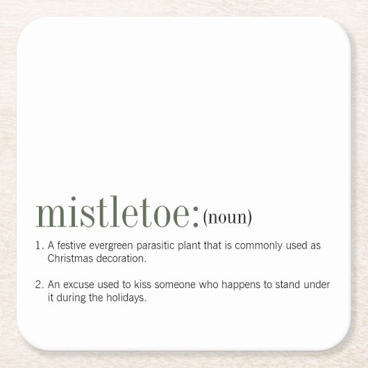 Weihnachtsfeiertag - Mistletodefinition Rechteckiger Pappuntersetzer (Vorderseite)
