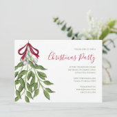 Weihnachtsfeiertag Mistletoe Botanische Vegetation Einladung (Stehend Vorderseite)