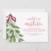 Weihnachtsfeiertag Mistletoe Grüne Berries Party Einladung (Vorderseite)