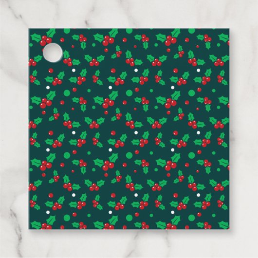 Weihnachtsfeiertag Mistletoe Holly Berry Geschenkt Geschenkanhänger (Vorderseite)