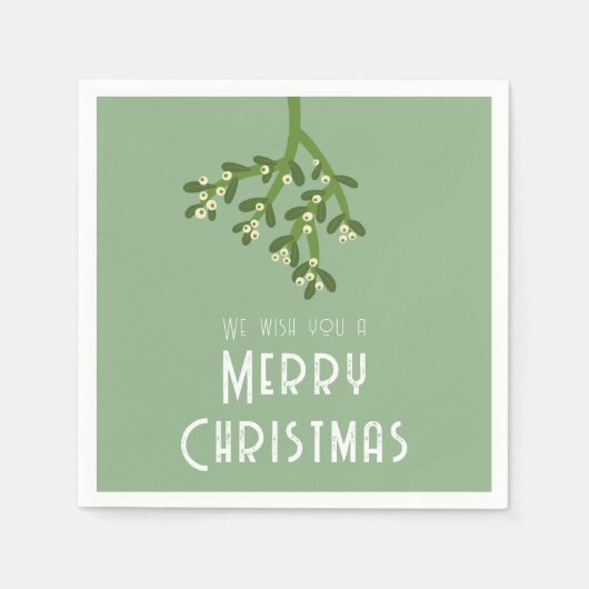 Weihnachtsfeiertag Mistletoe Serviette (Vorderseite)