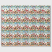 Weihnachtsfeiertag mit Bäckereiladen am Flughafen Geschenkpapier (Flach)