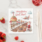 Weihnachtsfeiertag mit Bäckereiladen am Flughafen Serviette (Beispiel)