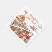 Weihnachtsfeiertag mit Bäckereiladen am Flughafen Serviette (Ecke)