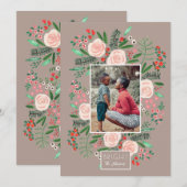 Weihnachtsfeiertag mit Blumen Feiertagskarte (Vorne/Hinten)