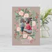 Weihnachtsfeiertag mit Blumen Feiertagskarte (Stehend Vorderseite)