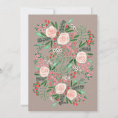 Weihnachtsfeiertag mit Blumen Feiertagskarte (Rückseite)