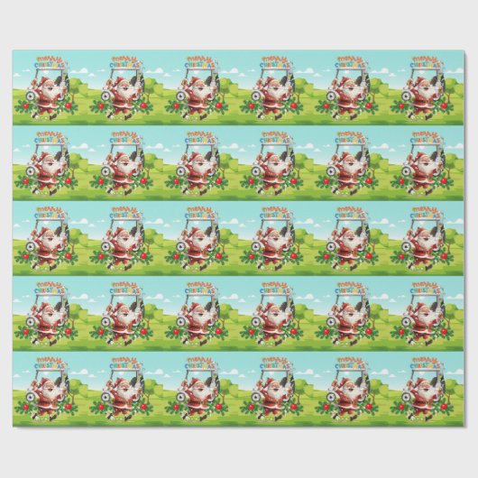 Weihnachtsfeiertag mit dem Weihnachtsmann Geschenkpapier (Flach)