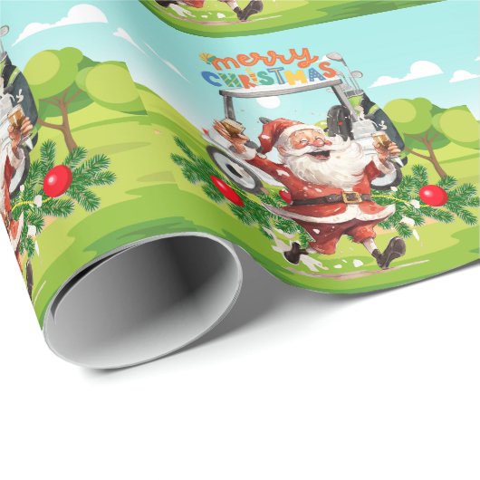 Weihnachtsfeiertag mit dem Weihnachtsmann Geschenkpapier (Rolleneckpunkt)