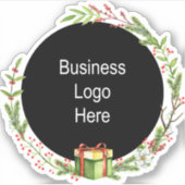 Weihnachtsfeiertag mit eigenem Firmenlogo Aufkleber (Vorderseite)