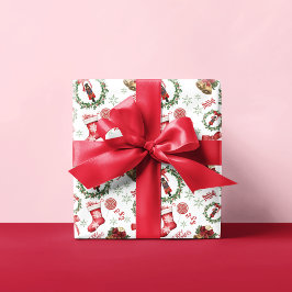 Weihnachtsfeiertag mit festem Nutcracker & Red Bow Geschenkpapier