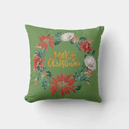 Weihnachtsfeiertag mit Gold Brushscript Kissen