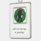 Weihnachtsfeiertag' mit Kranz Rahmen-Ornament Silber (Links)