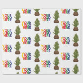 Weihnachtsfeiertag mit modernen Firmenlogo Geschenkpapier (Flach)