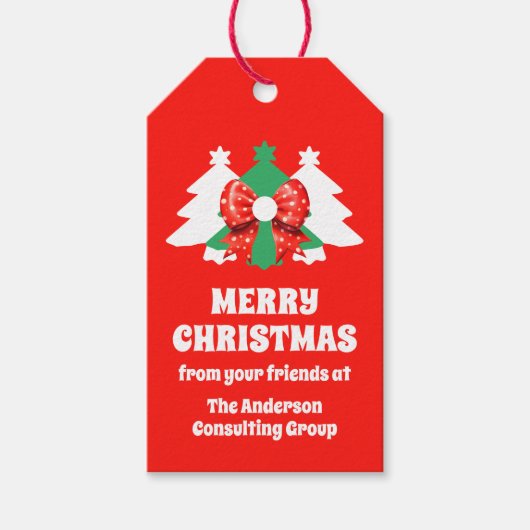 Weihnachtsfeiertag mit moderner Editing Business-L Geschenkanhänger (Vorderseite)