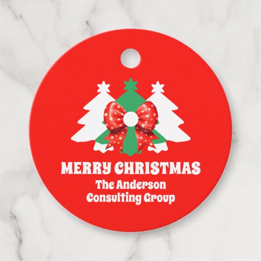 Weihnachtsfeiertag mit moderner Editing Business-L Geschenkanhänger (Vorderseite)