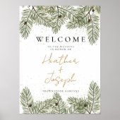 Weihnachtsfeiertag mit Pine & Gold Poster (Vorne)