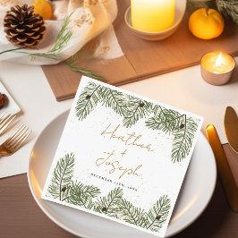 Weihnachtsfeiertag mit Pine & Gold Serviette