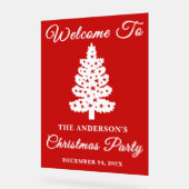 Weihnachtsfeiertag mit rotem Skript Begrüßung Acrylschild (Winkel)