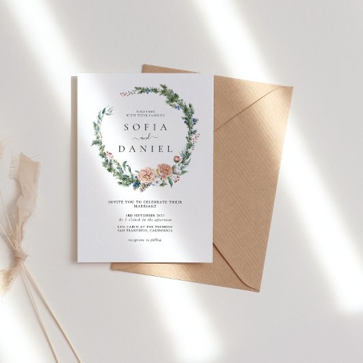 Weihnachtsfeiertag mit Wasserfarbe Einladung