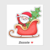 Weihnachtsfeiertag mit Weihnachtsbaum Aufkleber (Blatt)