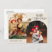 Weihnachtsfeiertag mit zwei Fotos Postkarte (Vorne/Hinten)