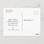 Weihnachtsfeiertag mit zwei Fotos Postkarte (Rückseite)