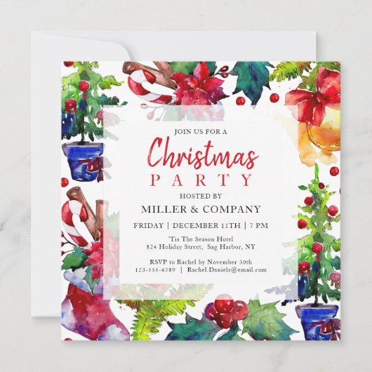 Weihnachtsfeiertag Modernes Weihnachtsfest im Unte Einladung (Vorderseite)